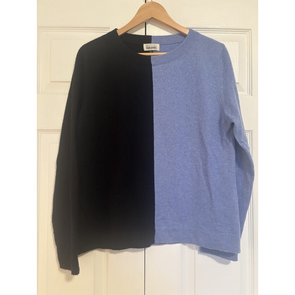 Women’s Diane Snyder Cashmere Sweater Colorblock Blue XL